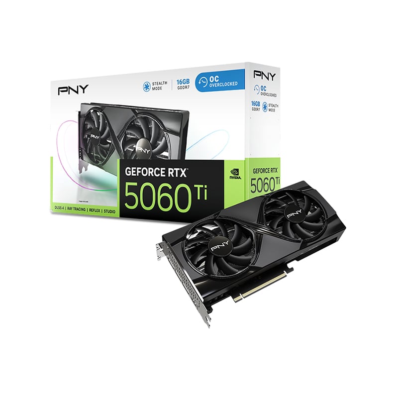PLACA DE VIDEO PNY GEFORCE RTX 5060 TI 16GB STD DUAL FAN OC GDDR7