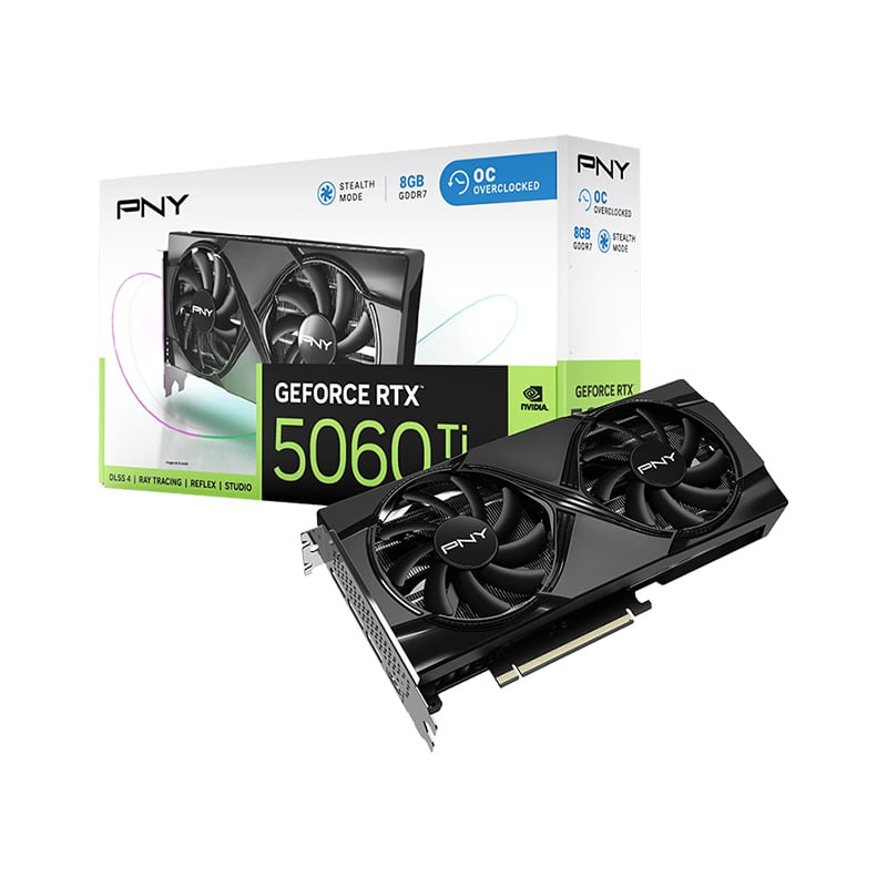 PLACA DE VIDEO PNY GEFORCE RTX 5060 TI STD 8GB DUAL FAN OC GDDR7