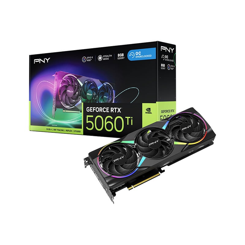 PLACA DE VIDEO PNY GEFORCE RTX 5060 TI EPIC X 8GB TRIPLE FAN ARGB OC GDDR7