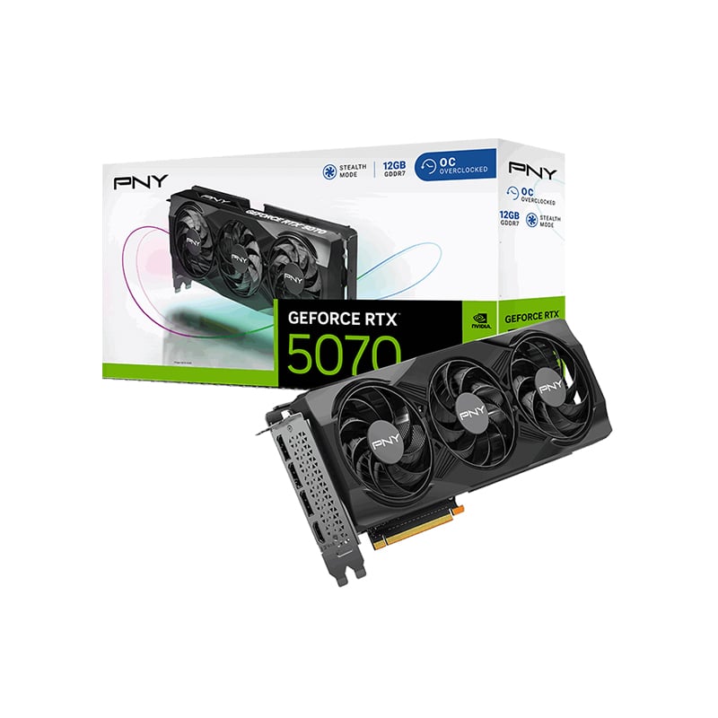 PLACA DE VIDEO PNY GEFORCE RTX 5070 12GB OC TRIPLE FAN GDDR7