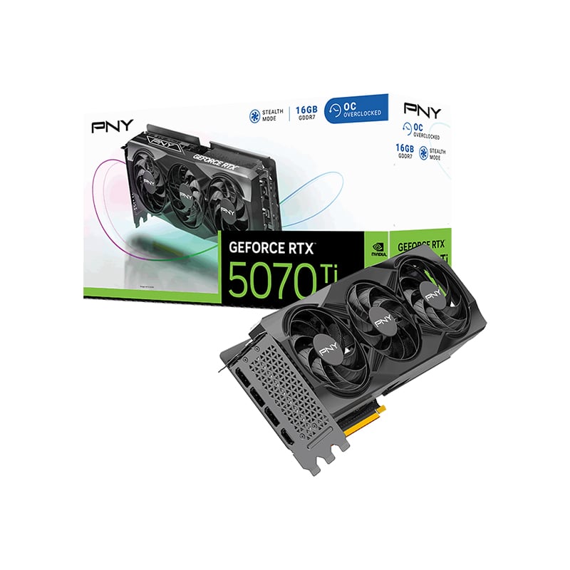 PLACA DE VIDEO PNY GEFORCE RTX 5070 TI 16GB OC TRIPLE FAN GDDR7