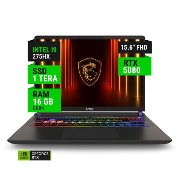 Notebook Msi Vector 16 Hx Ai A2xwig-050 16" Wqxga I9 275hx 16gb Ram 1tb Nvme Rtx 5080 16gb W11 240hz