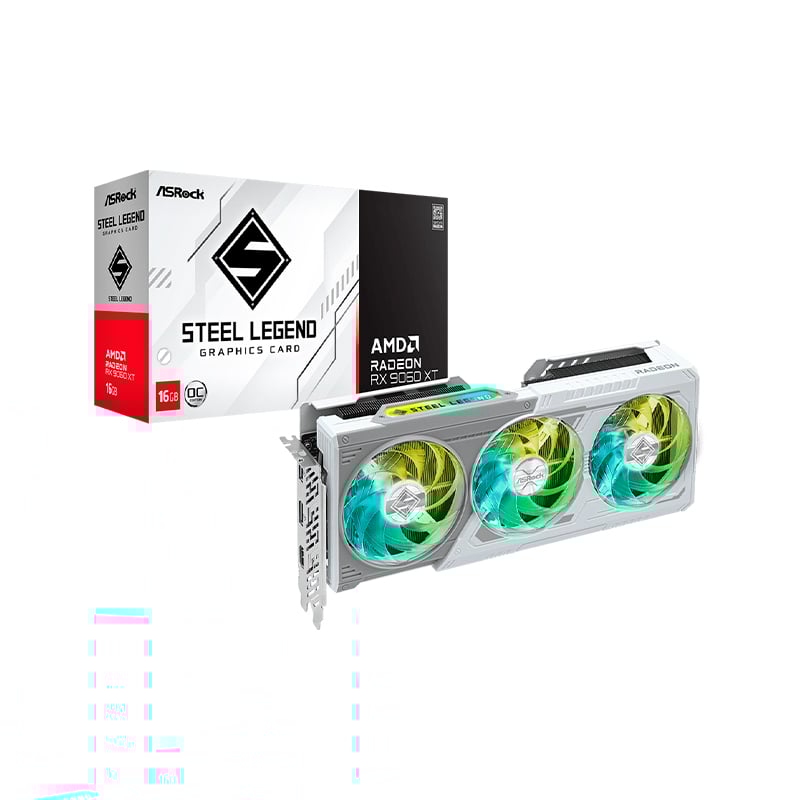 PLACA DE VIDEO AMD RADEON ASROCK RX 9060 XT STEEL LEGEND OC 16GB GDDR6