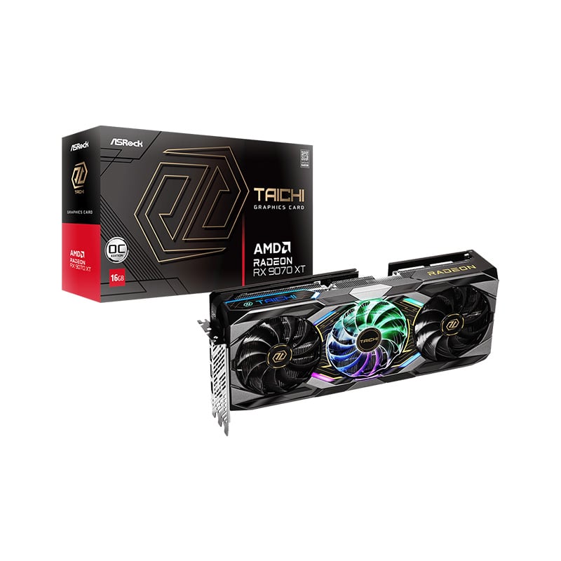 PLACA DE VIDEO AMD RADEON ASROCK RX 9070 XT TAICHI 16GB OC GDDR6