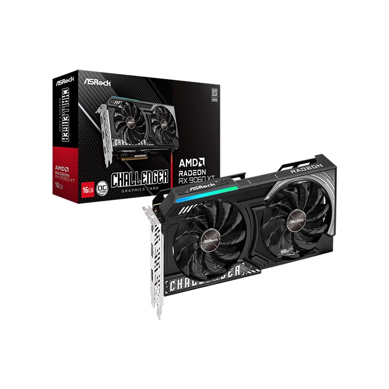 PLACA DE VIDEO AMD RADEON ASROCK RX 9060 XT CHALLENGER OC 16GB GDDR6