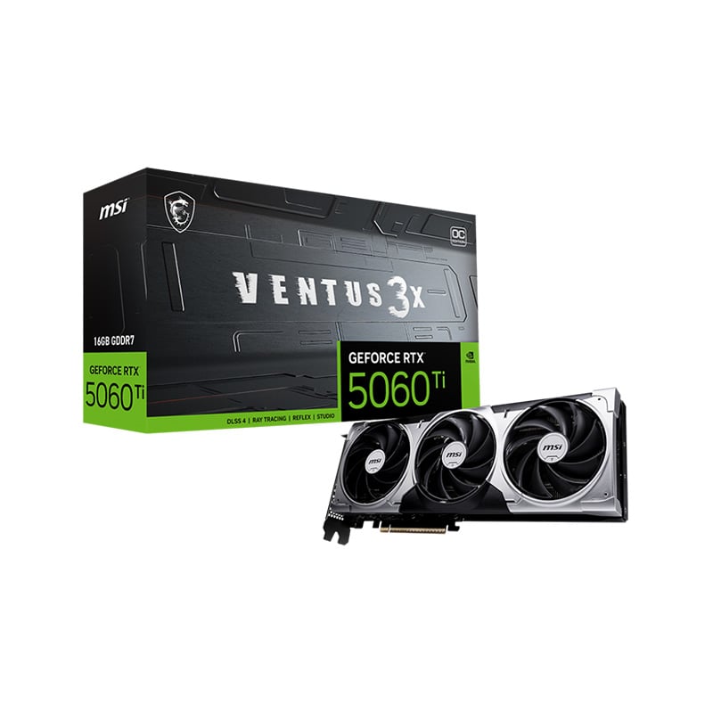 PLACA DE VIDEO MSI NVIDIA GEFORCE RTX 5060 TI VENTUS 3X 16GB OC GDDR7