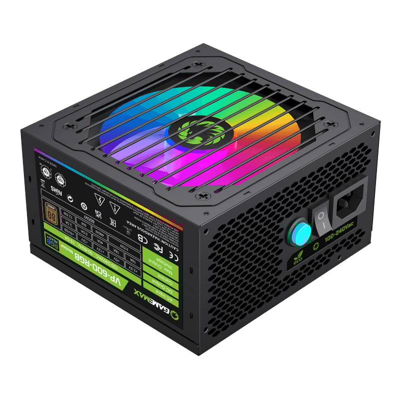 FUENTE 600W GAMEMAX VP-600 MODULAR RGB 80 PLUS BRONZE