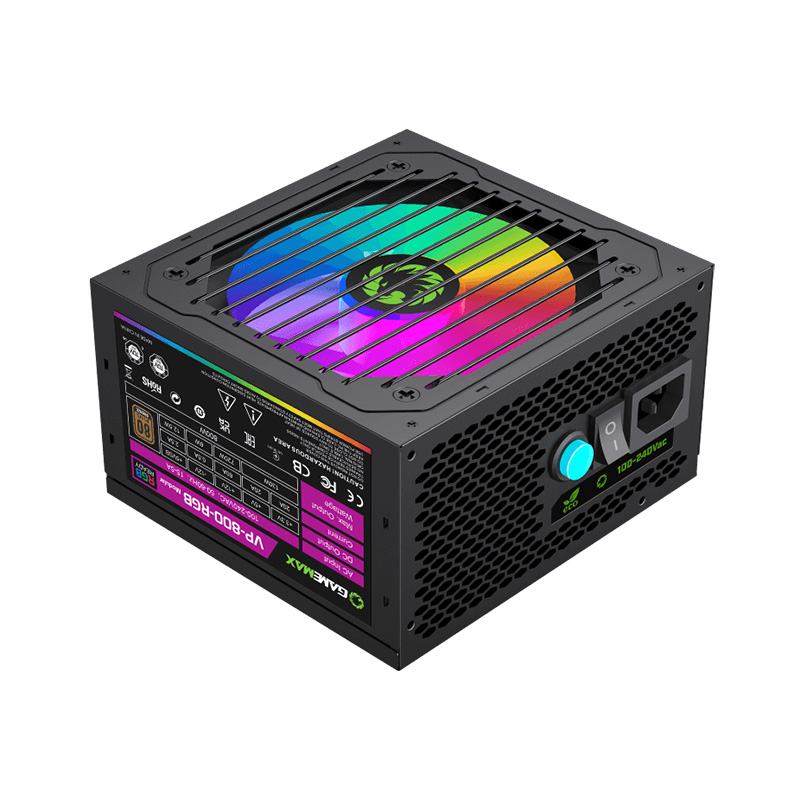 FUENTE 800W GAMEMAX VP-800 MODULAR RGB 80 PLUS BRONZE