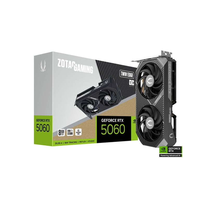 PLACA DE VIDEO ZOTAC NVIDIA GEFORCE RTX 5060 TWIN EDGE 8GB WHITE OC GDDR7
