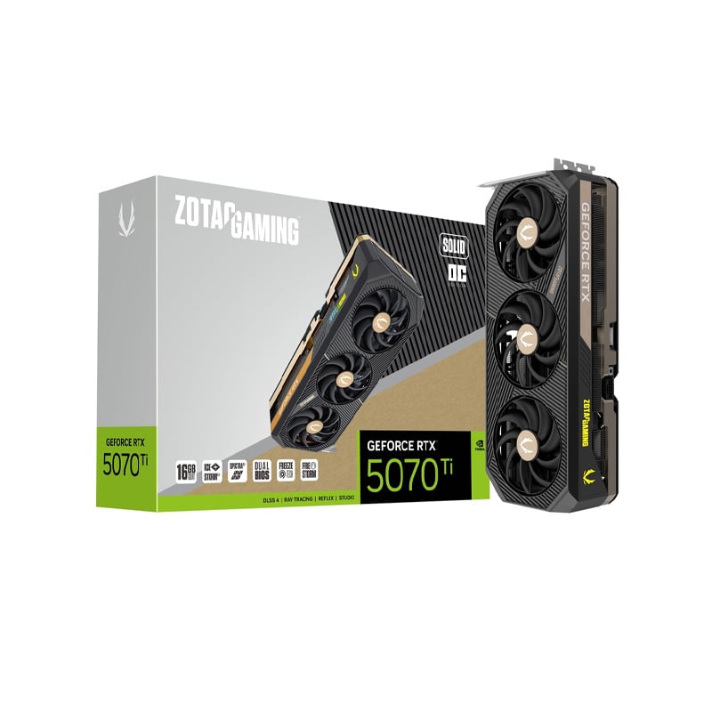 PLACA DE VIDEO ZOTAC NVIDIA GEFORCE RTX 5070 TI SOLID 16GB SFF OC GDDR7