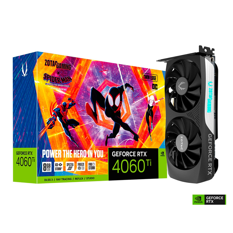 PLACA DE VIDEO ZOTAC NVIDIA GEFORCE RTX 4060 TI TWIN EDGE OC SPIDER-MAN 8GB GDDR6